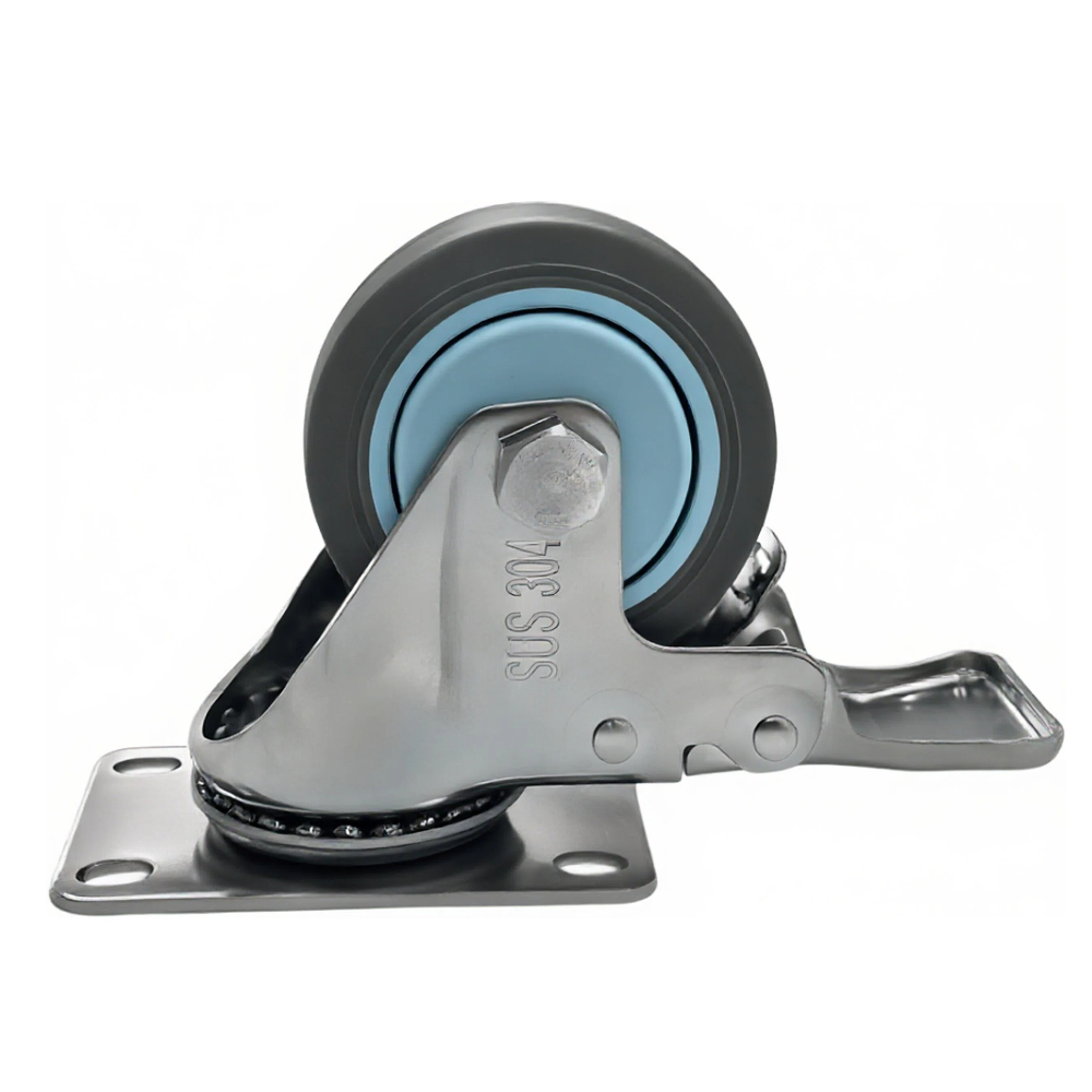 3-inch TPR Medium Duty Plate Brake Caster