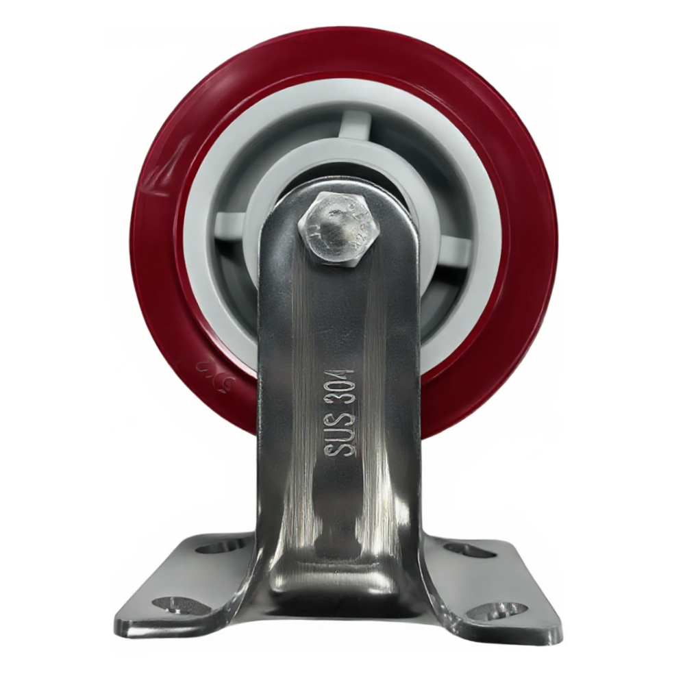 5-inch Heavy-duty Red Fixed Caster Wheel